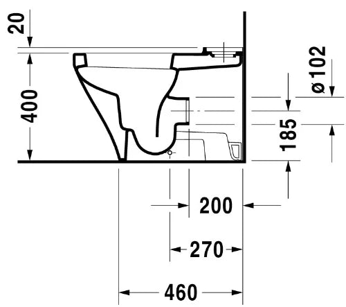 Duravit Durastyle cuvette à poser sortie Vario - blanc - L370xP630 mm