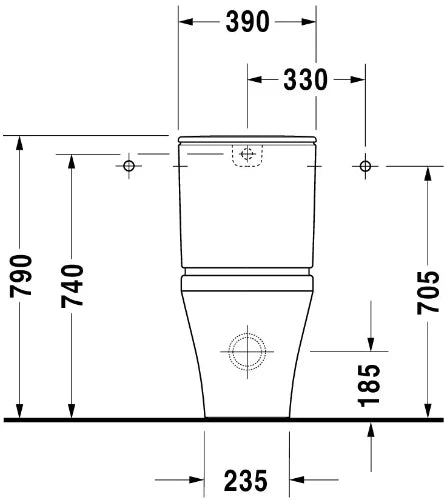 Duravit Durastyle cuvette à poser sortie Vario - blanc - L370xP630 mm