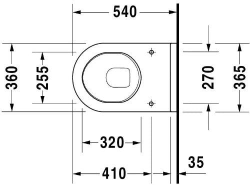 Duravit Starck 3 wc-suspendu - blanc - B360xD540 mm