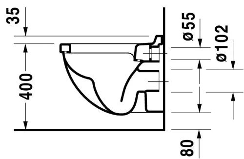 Duravit Starck 3 wc-suspendu compact - blanc - B360xD485 mm