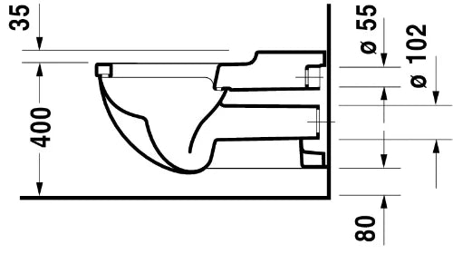 Duravit Starck 3 cuvette suspendue - blanc - L360xP700 mm -version longue