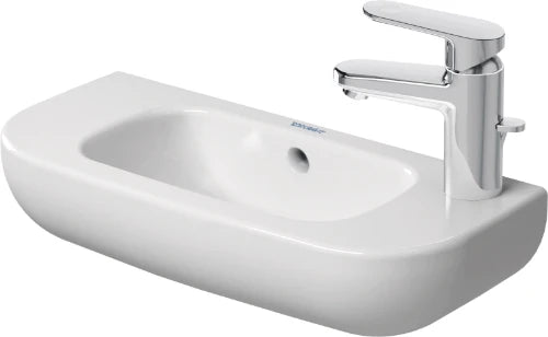 Duravit D-Code lave-mains 500 x 220 mm - blanc - avec trou de robinet - avec trop-plein