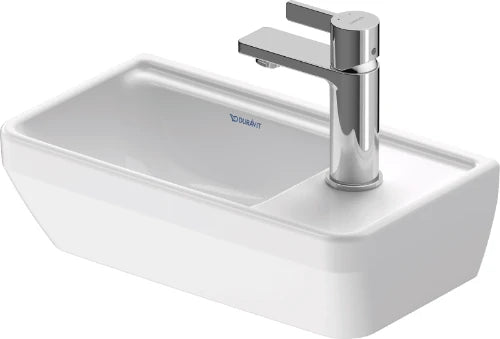 Duravit D-Neo lavabo 400 x 220 mm - blanc - avec trou de robinet droite - sans trop-plein - avec fixation - dessous vitré