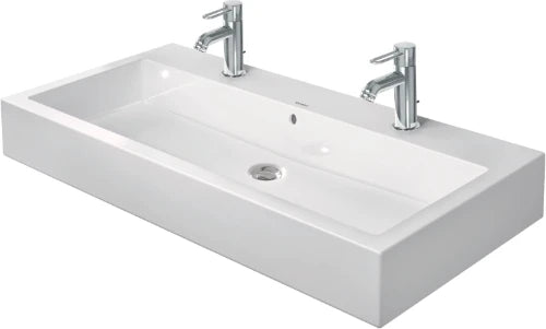 Duravit Vero lavabo 1000 x 470 mm - blanc - 2 trous de robinet - avec trop-plein
