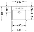 Duravit Vero lavabo 500 x 470 mm - blanc - avec trou de robinet - avec trop-plein - poli - fond vitré