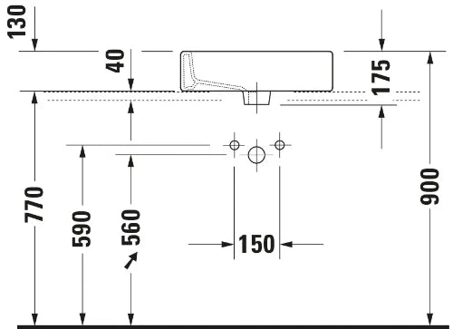 Duravit Vero lavabo 500 x 470 mm - blanc - avec trou de robinet - avec trop-plein - poli - fond vitré