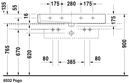 Duravit Vero lavabo 1000 x 470 mm - blanc - 2 trous de robinet - avec trop-plein