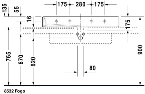 Duravit Vero lavabo 1000 x 470 mm - blanc - 2 trous de robinet - avec trop-plein