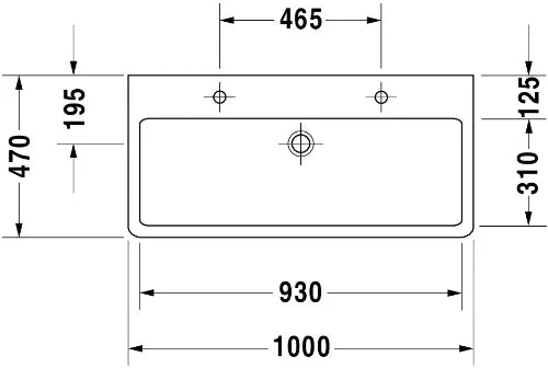 Duravit Vero lavabo 1000 x 470 mm - blanc - 2 trous de robinet - avec trop-plein