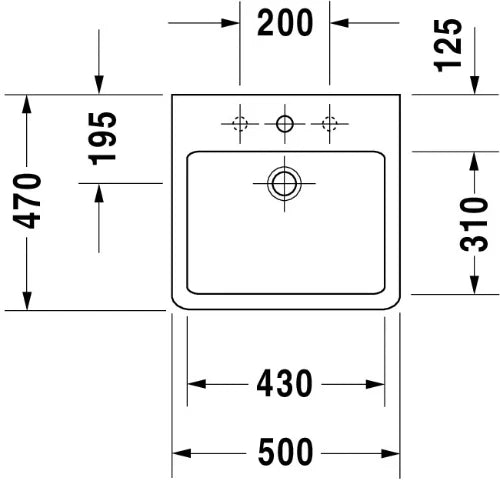 Duravit Vero lavabo 500 x 470 mm - blanc - avec trou de robinet - avec trop-plein