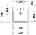Duravit Vero lavabo 500 x 470 mm - blanc - avec trou de robinet - avec trop-plein