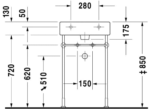 Duravit Vero lavabo 500 x 470 mm - blanc - avec trou de robinet - avec trop-plein
