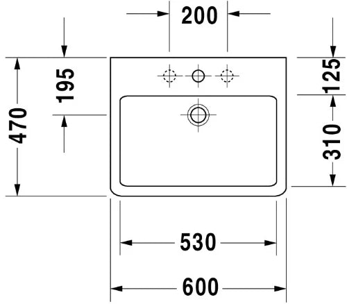 Duravit Vero lavabo à poser 600 x 470 mm - blanc - avec trou de robinet - avec trop-plein - poli pour tablette