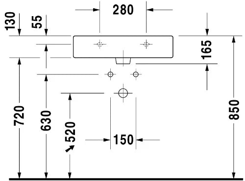 Duravit Vero lavabo à poser 600 x 470 mm - blanc - avec trou de robinet - avec trop-plein - poli pour tablette