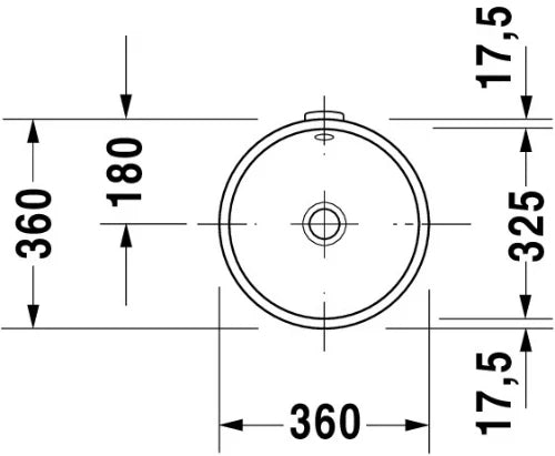 Duravit Architec lavabo sous plan rond 325 mm - blanc - sans trou de robinet - avec trop-plein - fond émaillé