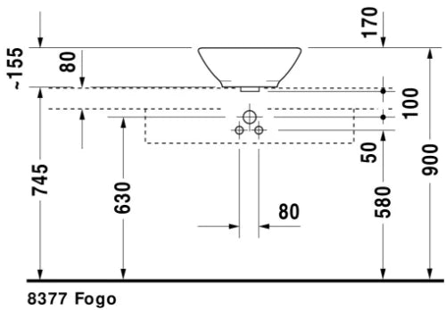 Duravit Bacino lavabo à poser rond 420 mm - blanc - sans trou de robinet - avec trop-plein