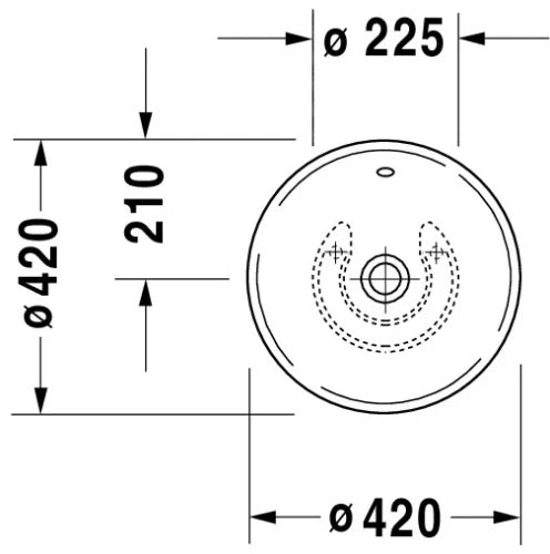 Duravit Bacino lavabo à poser rond 420 mm - blanc - sans trou de robinet - avec trop-plein