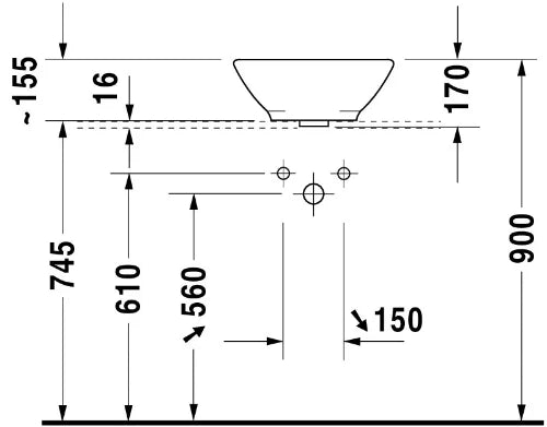 Duravit Bacino lavabo à poser rond 420 mm - blanc - sans trou de robinet - avec trop-plein