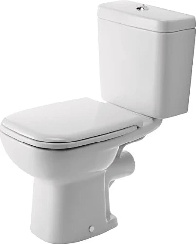 Duravit D-Code cuvette à poser PACK (cuvette + réservoir + siège) sortie H - blanc - B385xD650 mm