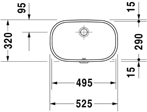 Duravit D-code lavabo sous plan 495 x 290 mm - blanc - sans trou de robinet - avec trop-plein