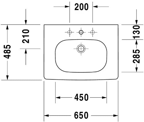 Duravit D-Code lavabo 650 x 480 mm - blanc - avec trou de robinet - avec trop-plein
