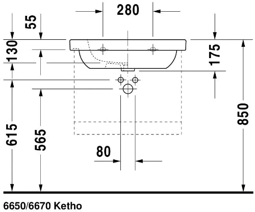 Duravit D-Code lavabo 650 x 480 mm - blanc - avec trou de robinet - avec trop-plein