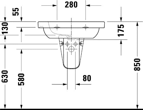 Duravit D-Code lavabo 650 x 480 mm - blanc - avec trou de robinet - avec trop-plein