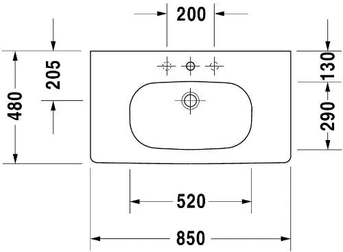 Duravit D-Code lavabo 850 x 485 mm - blanc - avec trou de robinet - avec trop-plein