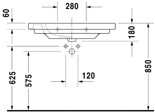 Duravit D-Code lavabo 850 x 485 mm - blanc - avec trou de robinet - avec trop-plein