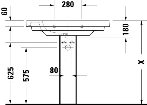 Duravit D-Code lavabo 850 x 485 mm - blanc - avec trou de robinet - avec trop-plein