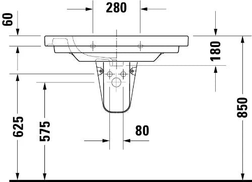 Duravit D-Code lavabo 850 x 485 mm - blanc - avec trou de robinet - avec trop-plein