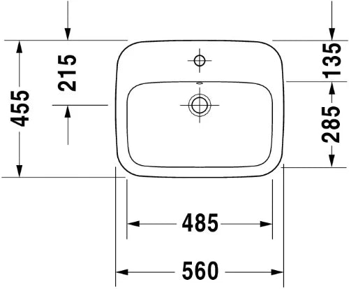Duravit DuraStyle lavabo encastré 560 x 455 mm - blanc - avec trou de robinet - avec trop-plein