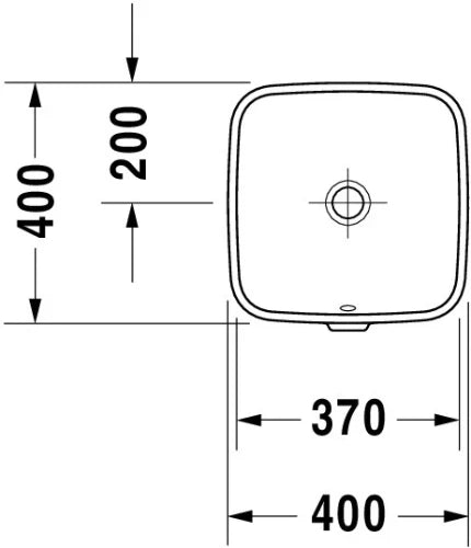 Duravit DuraStyle lavabo encastré 400 x 400 mm - blanc WonderGliss - sans trou de robinet - avec trop-plein