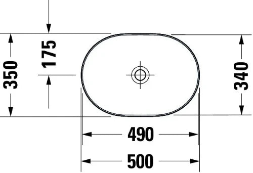 Duravit Luv lavabo à poser 500 x 350 mm - blanc - sans trou de robinet - sans trop-plein - poli