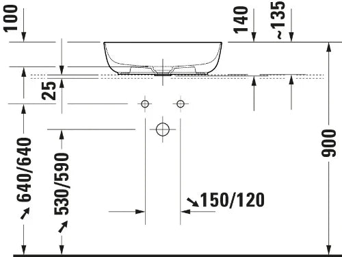 Duravit Luv lavabo à poser 500 x 350 mm - blanc - sans trou de robinet - sans trop-plein - poli