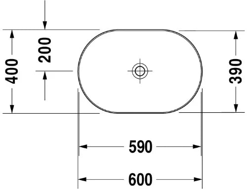 Duravit Luv lavabo à poser 600 x 400 mm - blanc - sans trou de robinet - sans trop-plein - poli