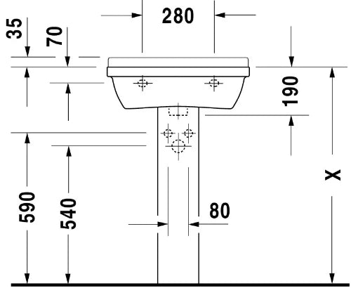 Duravit Starck 3 lavabo 550 x 430 mm - blanc - avec trou de robinet - avec trop-plein