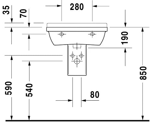 Duravit Starck 3 lavabo 550 x 430 mm - blanc - avec trou de robinet - avec trop-plein