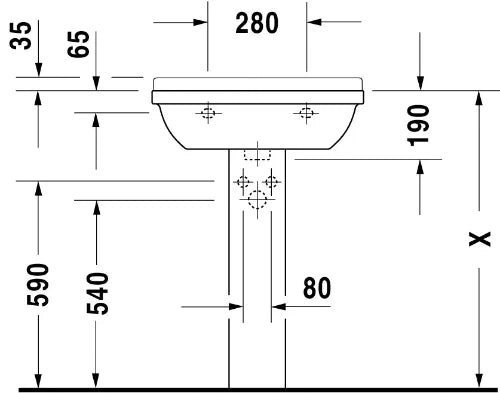 Duravit Starck 3 lavabo 600 x 450 mm - blanc - avec trou de robinet - avec trop-plein