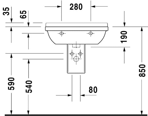 Duravit Starck 3 lavabo 600 x 450 mm - blanc - avec trou de robinet - avec trop-plein