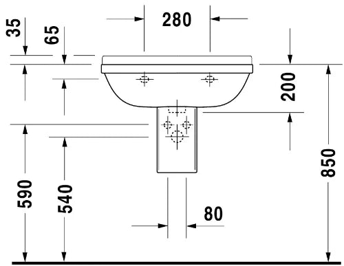 Duravit Starck 3 lavabo 650 x 480 mm - blanc - avec trou de robinet - avec trop-plein