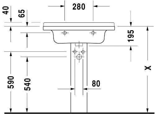 Duravit Starck 3 meuble lavabo 700 x 490 mm - blanc - avec trou de robinet - avec trop-plein
