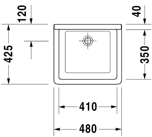 Duravit Starck 3 déversoir 480 x 425 mm - blanc - sans trop-plein