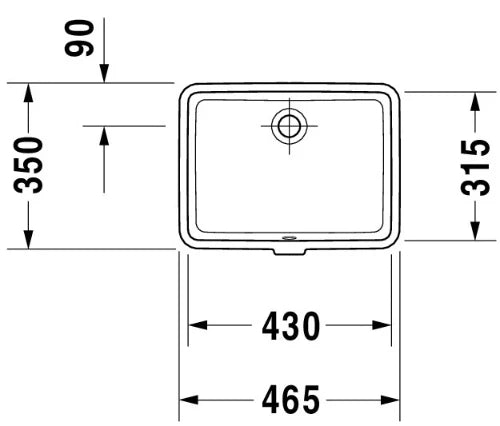 Duravit Vero lavabo encastré 465 x 350 mm - blanc - sans trou de robinet - avec trop-plein