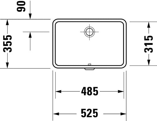 Duravit Vero lavabo sous plan 525 x 355 mm - blanc - sans trou de robinet - avec trop-plein - fixation inclus