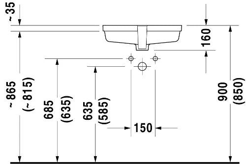Duravit Vero lavabo sous plan 525 x 355 mm - blanc - sans trou de robinet - avec trop-plein - fixation inclus