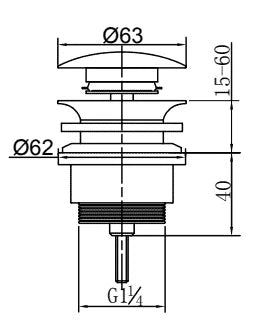 ProOne crépine lavabo push-up/down 5/4 - chromé - fermable