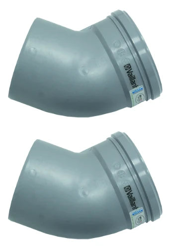 VAILLANT bocht 45° (set v 2 stuks) diam 130mm pp