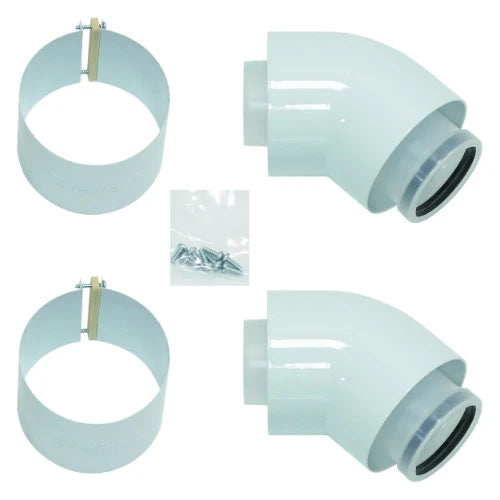 Vaillant RGA concentrique PP/acier coude 45° 60/100 mm - prix par set de 2 pièces