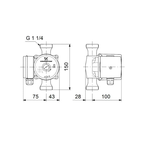 Grundfos circulateur sanitaire UP 20-30N - 1x230V - 150 mm